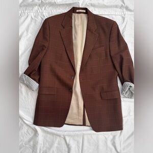 Brown Checkered Men's Blazer